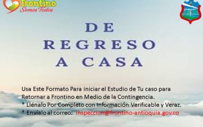 Frontino crea protocolo para el retorno al municipio