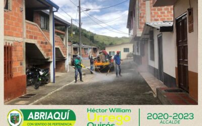 Desinfección en las calles de Abriaquí