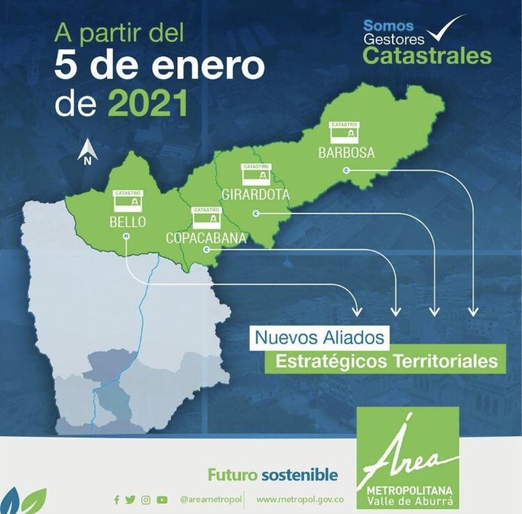 Área metropolitana será gestor catastral en los municipios del norte del Valle de Aburrá