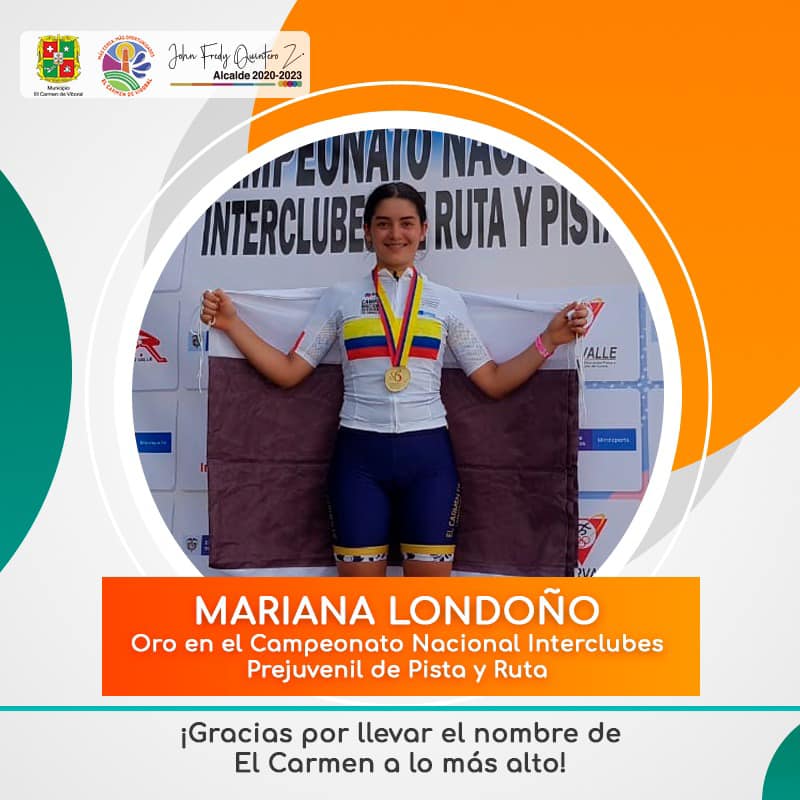 Ciclista de El Carmen de Viboral ganó medalla de oro en el Campeonato Nacional Interclubes Ciclista de El Carmen de Viboral ganó medalla de oro en el Campeonato Nacional Interclubes