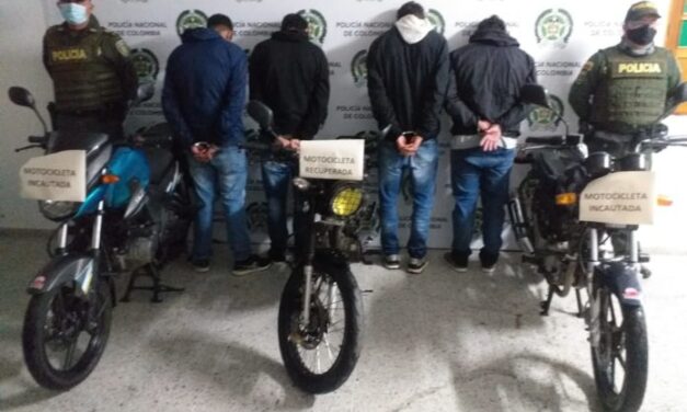 En El Retiro fueron capturadas cuatro personas que se dedicaban al hurto de motocicletas