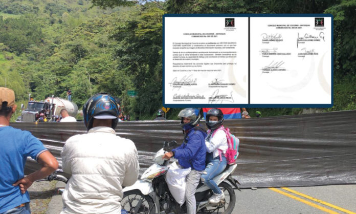 El Concejo de Cocorná habló sobre el documento anónimo que señala a supuestos responsables de bloqueos