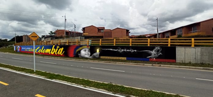 En Rionegro jóvenes pintaron un mural en honor al Paro Nacional