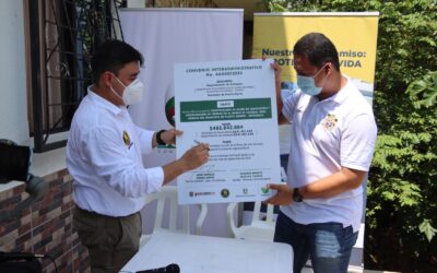 La Alcaldía de Puerto Berrío firmó convenio para realizar obras en la zona de El Cacique con riesgo de inestabilidad en el terreno