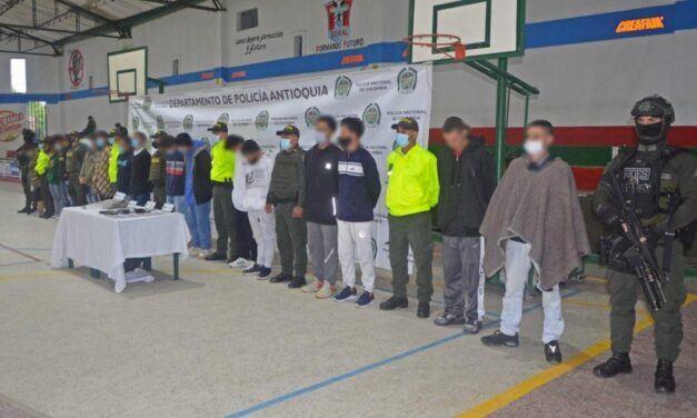 En El Peñol fueron capturados 16 integrantes de un grupo delincuencial