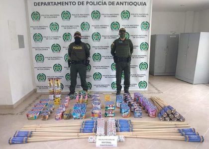 Fueron incautados 30 kilos de pirotecnia en La Ceja