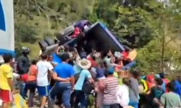En Valdivia saquearon un camión volcado
