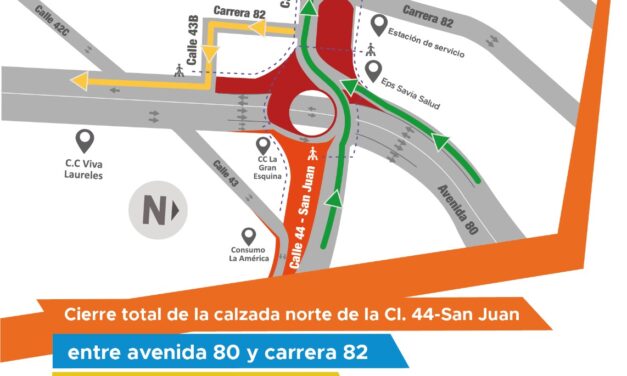 Para avanzar con las obras del intercambio vial de la 80, habrá cierre total de la calzada norte de San Juan