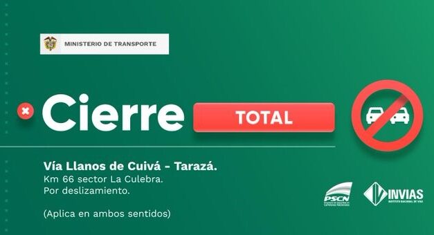 Por derrumbe entre Llanos de Cuivá y Tarazá cierran la vía a la Costa