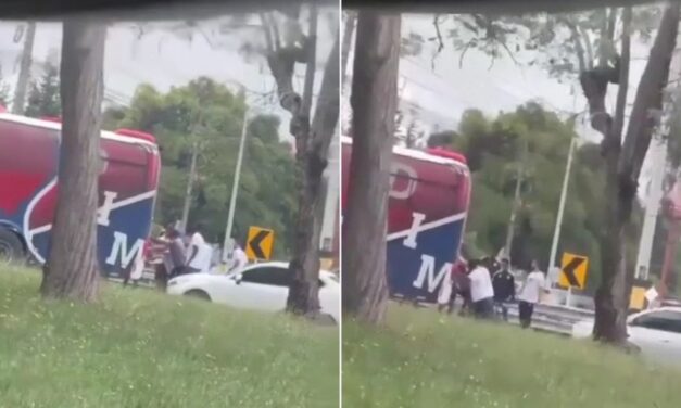 Bus del DIM recibió un empujón cuando se dirigía a su sede en Llanogrande