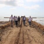 Obras para la mitigación de la erosión en zona cercana al volcán de lodo en Arboletes, avanzan en más del 70%
