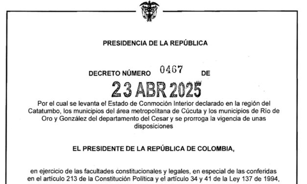 Gobierno da por terminado el estado de Conmoción Interior en el Catatumbo, pero algunos decretos seguirán vigentes