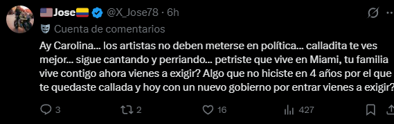 reacción a carta
