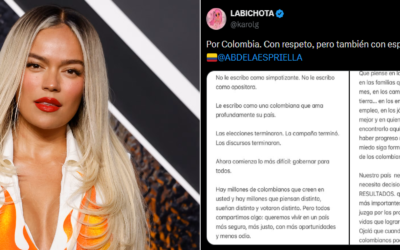 Karol G envió carta al presidente electo Abelardo de la Espriella y pidió un gobierno para todos los colombianos