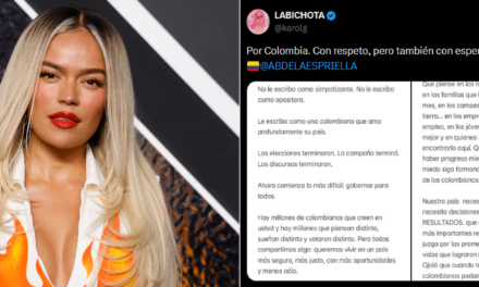 Karol G envió carta al presidente electo Abelardo de la Espriella y pidió un gobierno para todos los colombianos