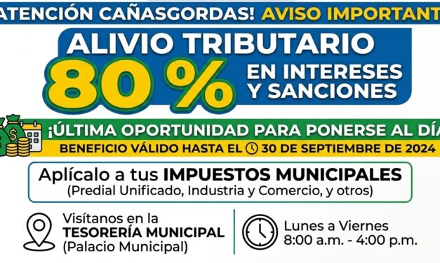 Cañasgordas ofrece alivio tributario del 80 % en intereses hasta el 30 de septiembre