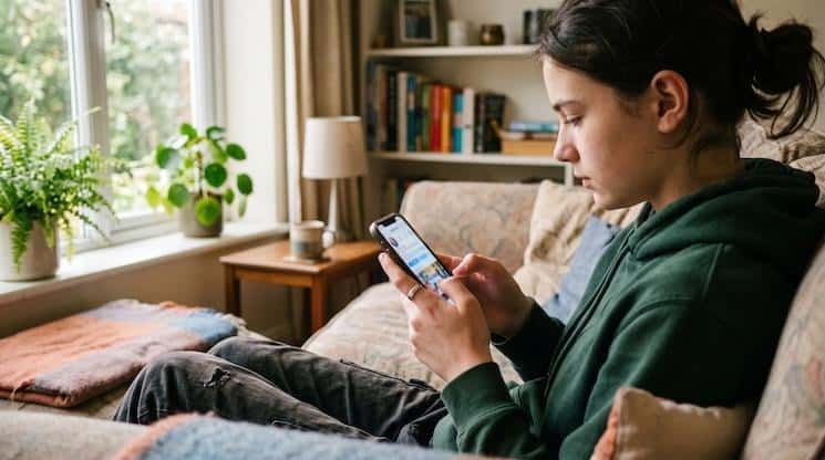 Apuestas en línea: cómo verificar licencia en Colombia Persona revisa desde un celular una plataforma de apuestas en línea antes de registrarse