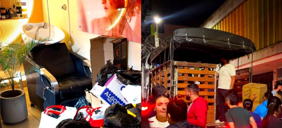 Ayudas humanitarias: El Santuario envía 70 toneladas Voluntarios organizan ayudas humanitarias en un salón de belleza de El Santuario.