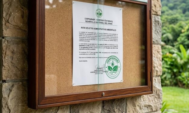 CORPOURABÁ publica aviso de actos administrativos ambientales