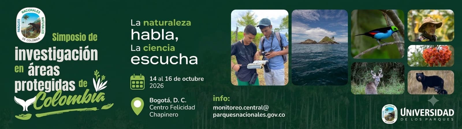 Simposio de investigación abre inscripciones en Bogotá Convocatoria del simposio de investigación en áreas protegidas de Colombia