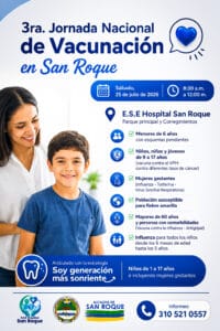 Hospital de San Roque publica aviso sobre 3ra jornada de vacunación