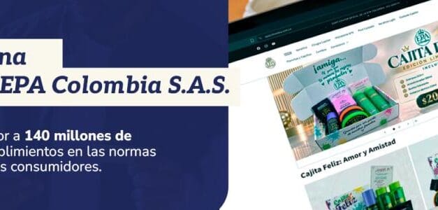SIC sanciona a Productos EPA Colombia con multa de $140.476.000