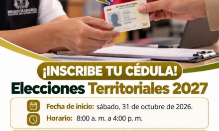 Cañasgordas inicia inscripción de cédula para elecciones de 2027