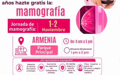 Armenia tendrá jornada gratuita de mamografías el 1 y 2 de noviembre
