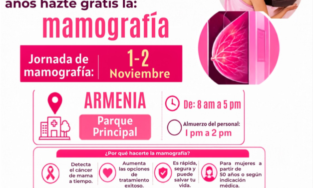 Armenia tendrá jornada gratuita de mamografías el 1 y 2 de noviembre