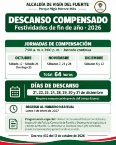 Alcaldía de Vigía del Fuerte programa jornadas de compensación para descanso de fin de año
